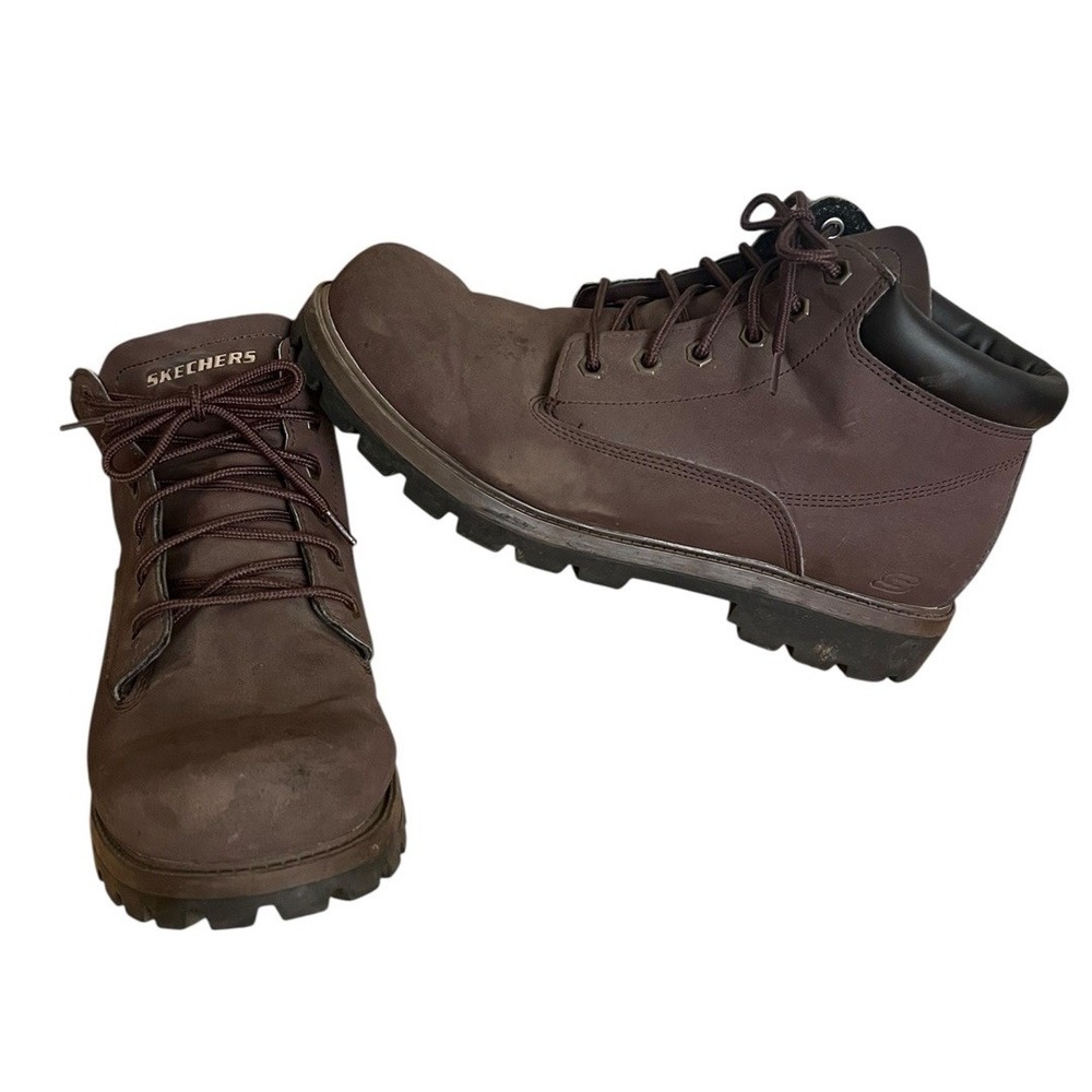 Skechers Boots Men's Size 12 Chocolate Brown Toric Amado Lug Sole Streetwear Y2K